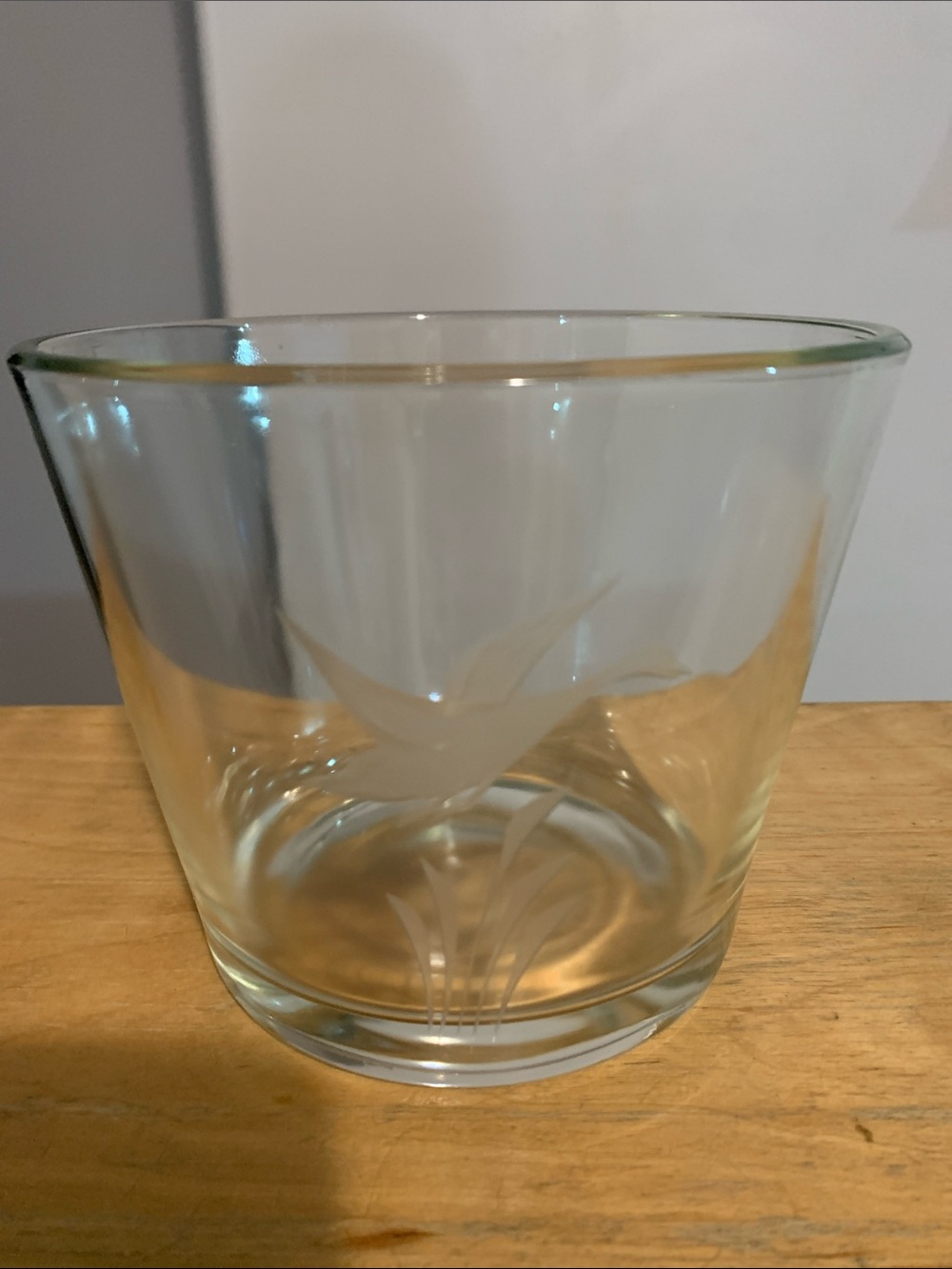 Duck and Marsh Glass Ice Bucket Vintage